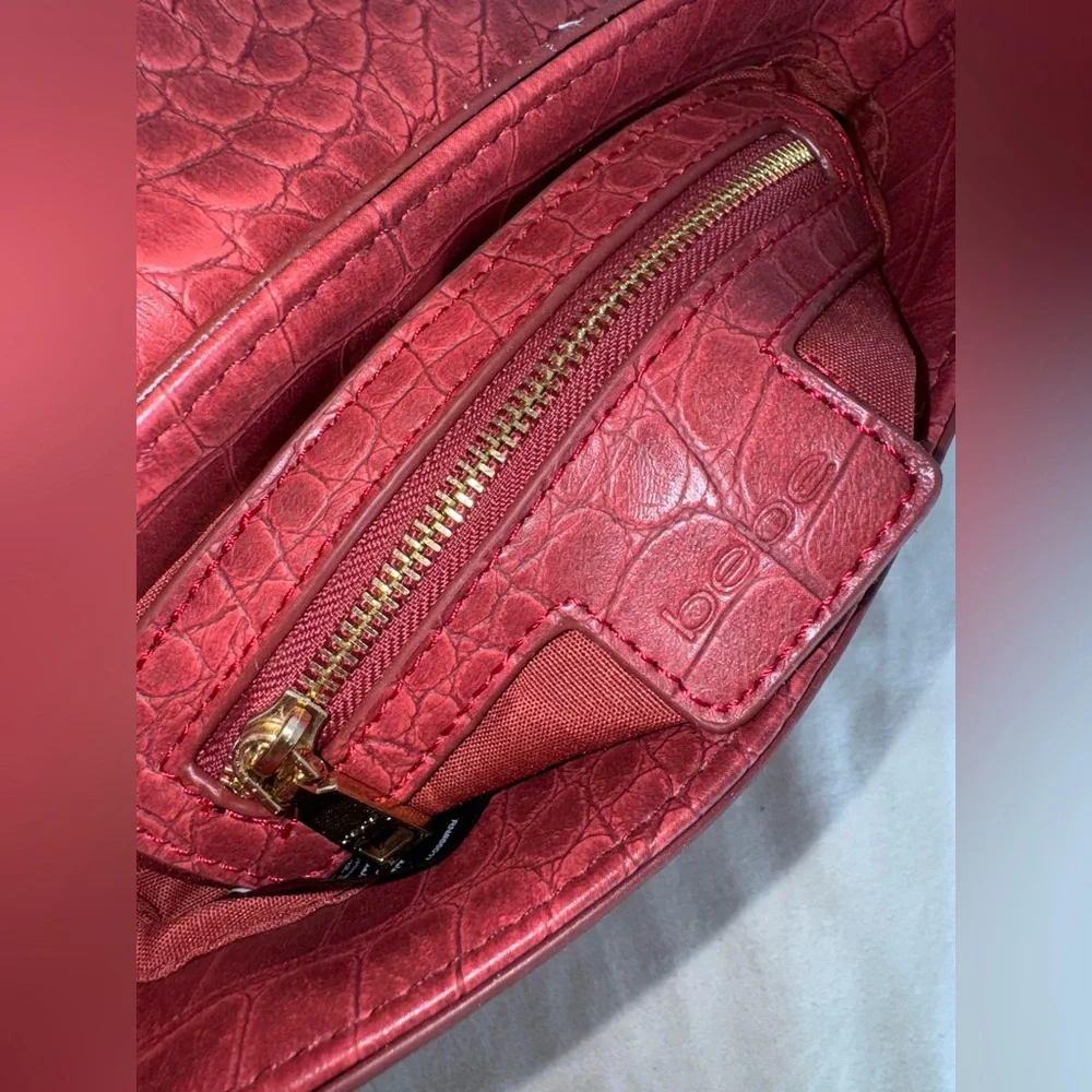 ‼️Sold‼️ Michelle Mini Saddle Red Croc-Embossed Chain Shoulder Bag-New With Tags - Picture 12 of 16